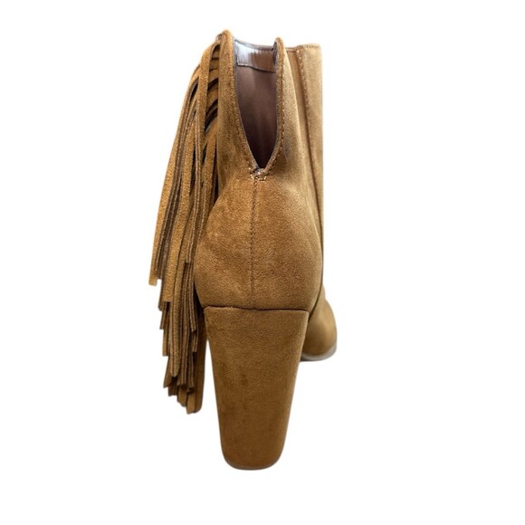 DV By Dolce Vita Ankle Boot Booties Sz 6 Brown Suede Tassels Fringe Peep Toe - Picture 3 of 10